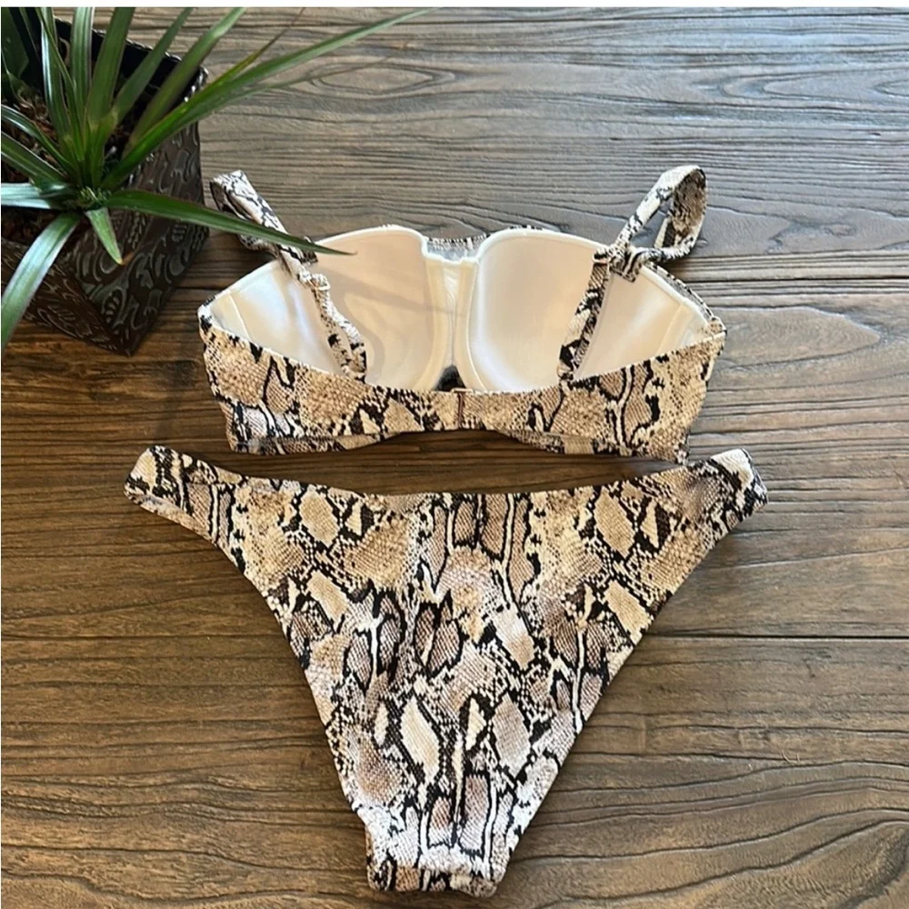 SHADE & SHORE Bikini‎ Animal Print 32B/Medium - Picture 2 of 7